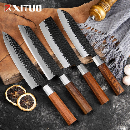 XITUO 1-4 Pieces Knife Set, Professional High Carbon Steel Kitchen Knives, Ultra Sharp Japanese Chef Knife Set Octagonal Handle