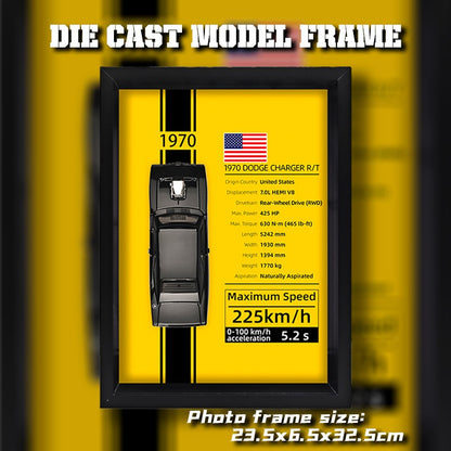 1/32 Versão Porta-retrato Liga de Metal Modelo de Carro Esportivo Simulação Carro de Corrida 3D Pintura de Parede Coleção Presentes Infantis Decoração