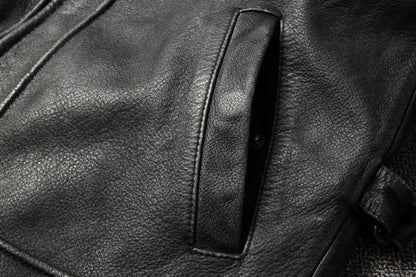 2025 Retro Style 100% Top Layer Cowhide Oversized Leather Jacket Color is made of Old Motorcycle Riding Clothes.