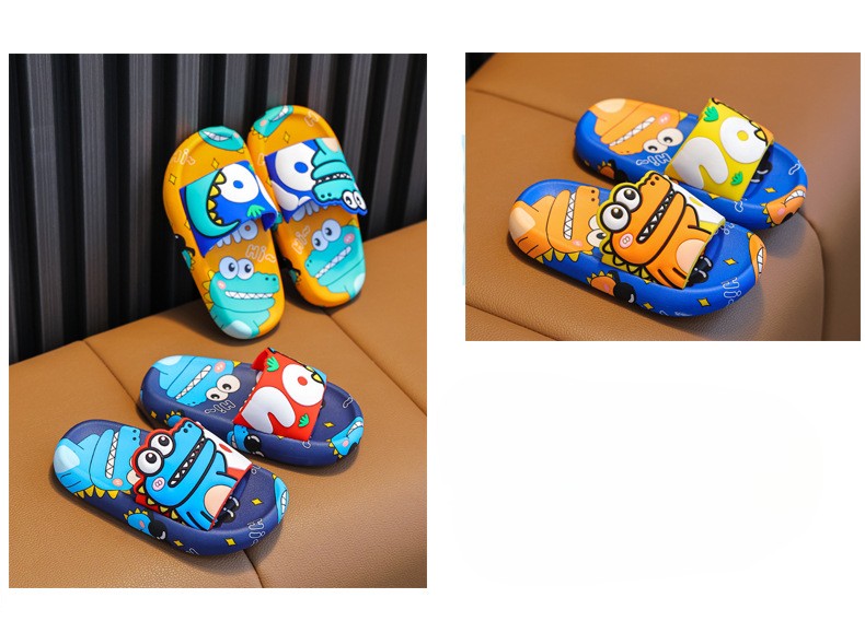 Cartoon Dinosaur Children Slippers Boy Girls Casual Shoes Flat Beach Water Shoes Indoor Soft Kids Cute Flip Flops for Boy Girl