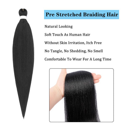 Cabelo Sintético Trançado Pré-esticado Profissional Sem Coceira Fibra Que Sela Em Água Quente 30'' Ombre Textura Yaki Extensões de Cabelo para Trança