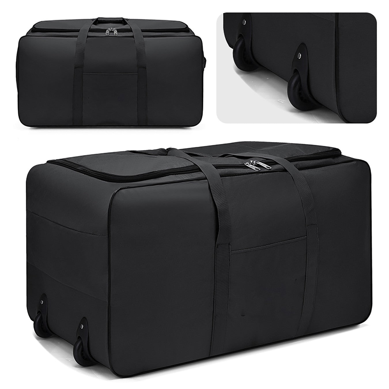 Malas de Rodas Dobráveis, Bolsas de Armazenamento com Rodas, Mala de Grande Capacidade de Bordo, Carrinho de Bagagem Expansível
