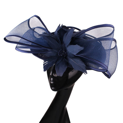 Chapéus Fascinators Femininos Multimodais com Laço de Flor Imitação Chapéu Noiva Derby Pillbox Casamento Acessórios de Cabelo