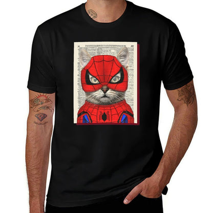 spidercat newspaper, classic ti-shirt T-Shirt t shirt man plain t shirts for man cotton T-Shirt