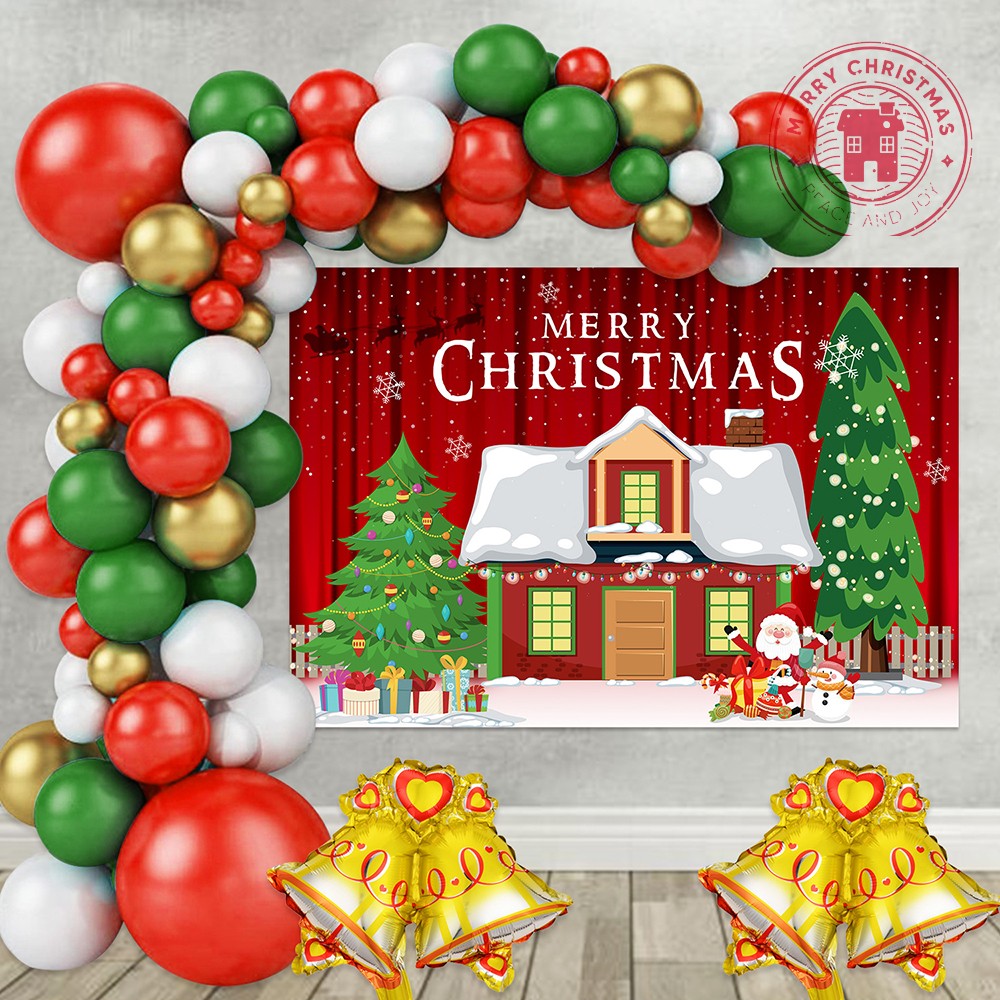 Christmas Decorations Latex Balloon Red Green Gold 5-18inch Balloons Wholesale DIY Room Decor Ballon Accessories Supplies