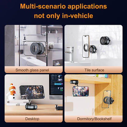 Suporte magnético forte para telefone Xiaomi, design dobrável, suporte automotivo a vácuo ajustável em 360° para celular para transmissão ao vivo em iPhone