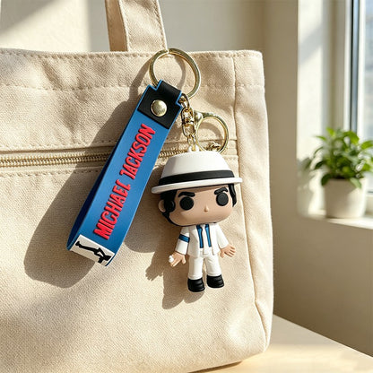 Michael Jackson Keychain Classic Dance King Pendant Key Ring Fashion Singer Key Chain Music Idol Keychain For Home Decoration