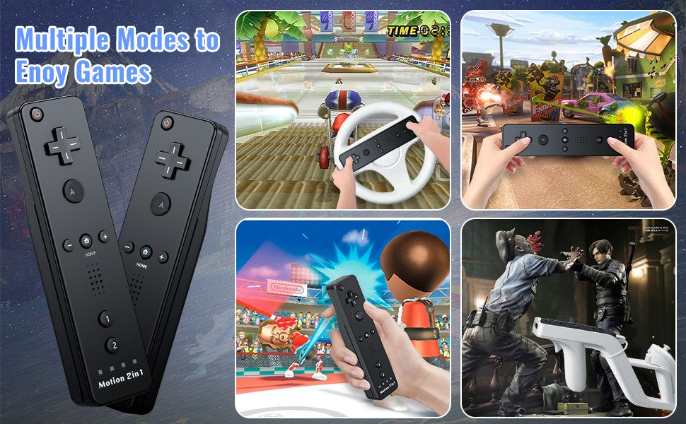 Controllers For Nintendo Wii 2 In 1 Left Right Controller Optional Motion Plus Set Game Remote Control Joystick Wireless Gamepad