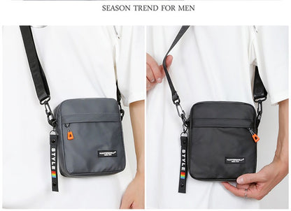 Simple Mini Men Crossbody Bag For Phone Side Bag Casual Waterproof PU Leather Shoulder Bag Business Small Messenger Sling Bags