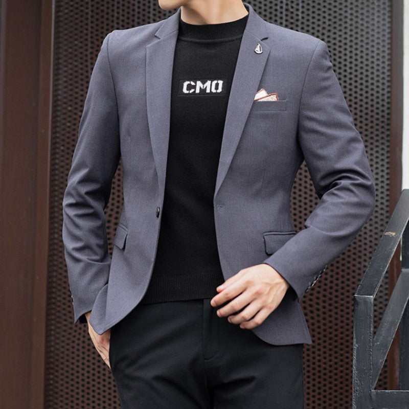 2025 Slim Fit Fashion Suits M-4XL High-Quality British Casual Solid Color Small Suit for Handsome Men All Fit