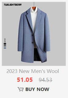 Winter Men's Jacket Oversized Wool Overcoat Solid Warm Pea Coats Thicken Casual Woolen Coat Men Clothing Parka A3F1303