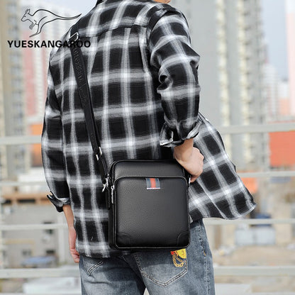 Famous Brand Small Men's Bag Genuine Leather Men Shoulder Bag Messenger Bag Fashion Business Man Crossbody Bag Cowhide Briefcase