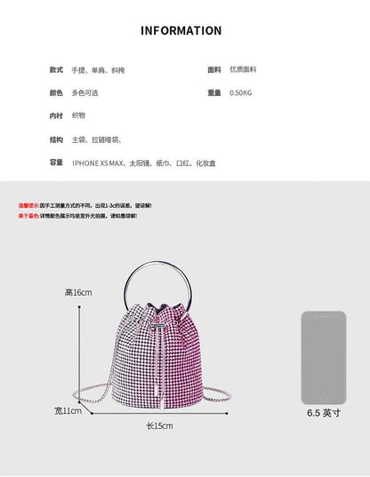 Women's bag 2024 a w bucket bags Women's inlaid diamond bag Fashion dinner women luxury single shoulder designer handbags