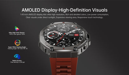 2025 Smartwatch T-Rex 3 Ultra Militar Original com GPS, GNSS Integrado, Bússola, Altímetro, 10ATM à Prova D'água, Smartwatch Esportivo Masculino e Feminino
