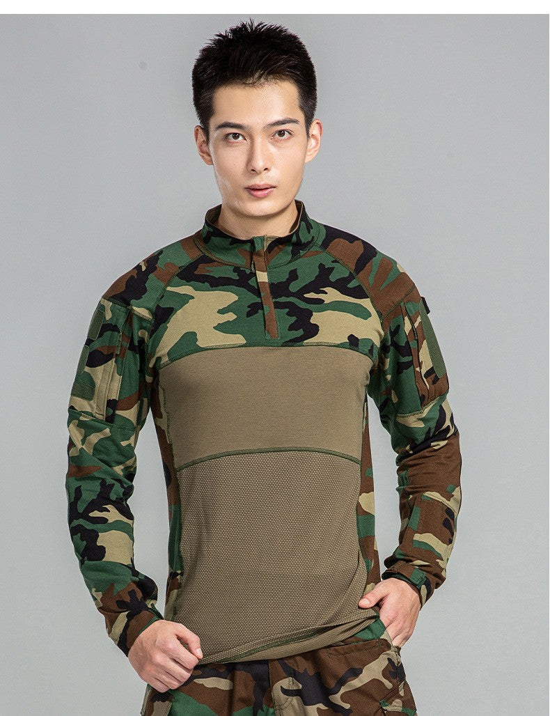 Men Outdoor New Tactical Camo Frog Shirts Wear Resistant Scratchproof Breathable T-shirt Climbing Combat Hunting Men Shirt