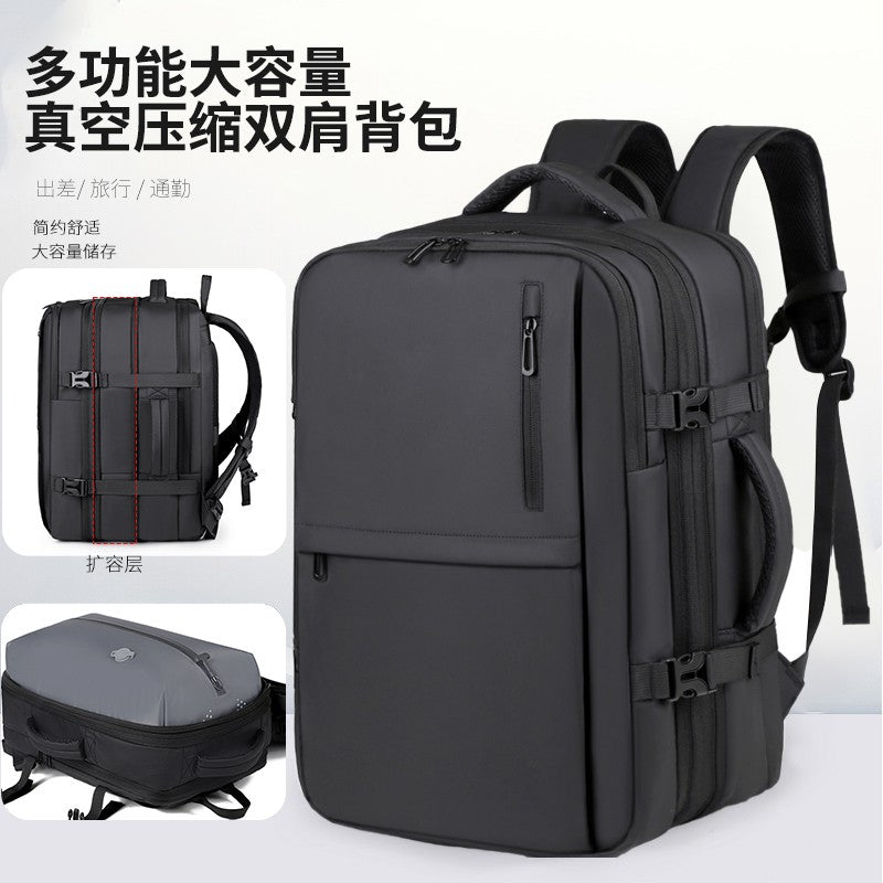 New Men's Backpack Vacuum Compression Backpack Multifunctional Computer Bag Large Capacity Expandable Travel Bag