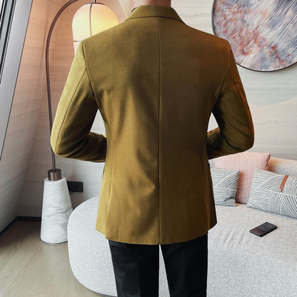 Blazer Jackets Men's Clothing High Quality Autumn Winter Thick Warm Mens Jackets And Coats Business Formal Wear Slim Fit Blazers