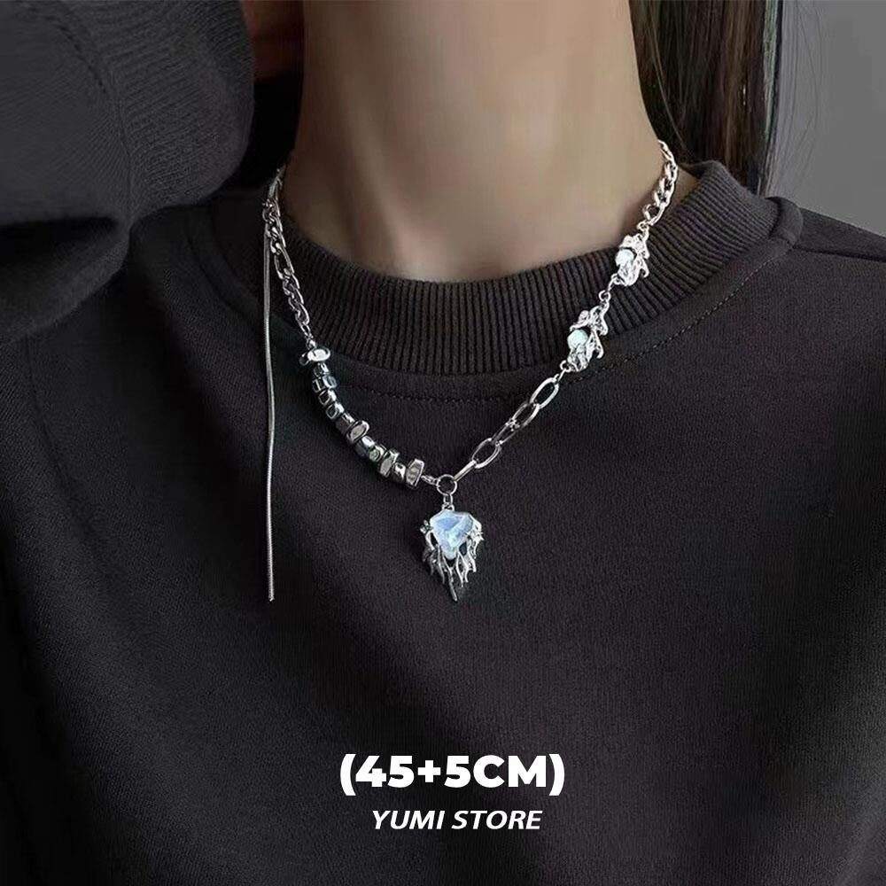 Colar de aço de titânio estrela preta para homens e mulheres, pingente de cruz moderno, colar de camisola, joias de hip hop, acessórios masculinos kpop