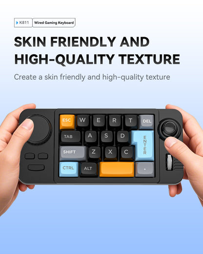 Teclado Mecânico com Fio Hot-Swap com Scroll de Volume Joystick Teclado Numérico de 19 Teclas Programáveis para Computador Portátil Joystick com Macro Definida