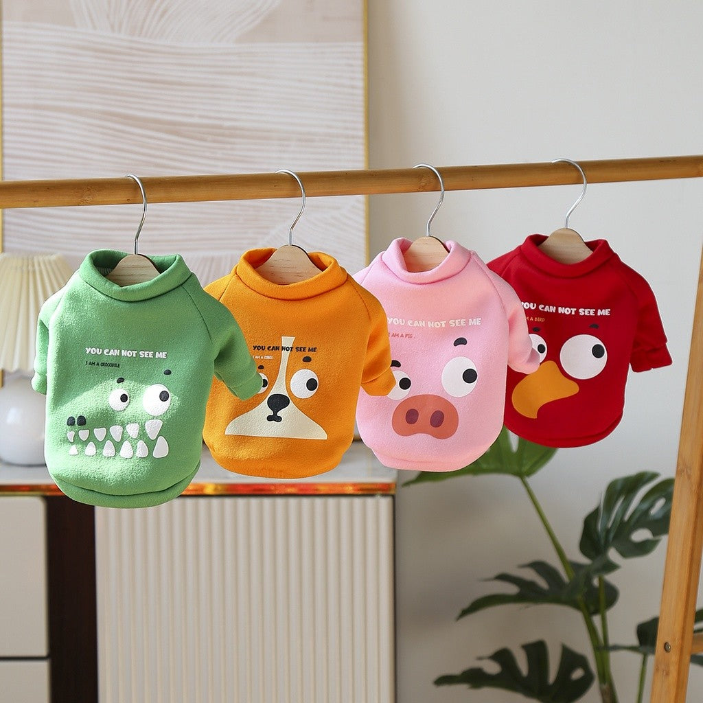 Roupa de Pet Suéter de Desenho Animado Camisa de Cachorro Outono E Inverno Suéter de Gato e Cachorro