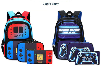 Mochila escolar estampada com console de videogame criativo 3 peças/conjunto mochilas para meninos adolescentes meninas Nylon à prova d'água bolsas escolares para livros