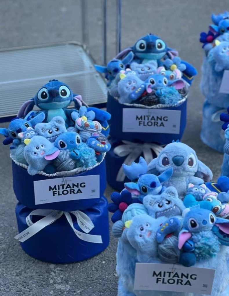Buquê de Bonecas Criativas Lilo & Stitch da Disney, Presentes de Dia dos Namorados para Amigas com Presentes de Aniversário Lindo.