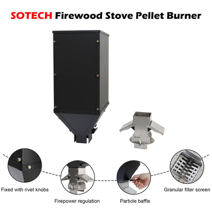 Pellet Burner 16L Storage Capacity Stainless Steel Firewood Stove Outdoor Camping Tent Heating Picnic Cooking