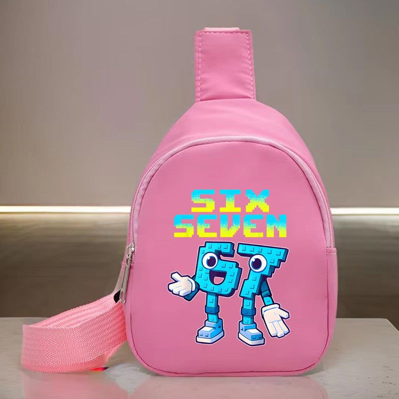 Hot Sales Children Chest Bag Six Seven Italian Brainrot Cute Purses and Handbags Girl Boy 67 Six Seven Long Strap Shoulder Bag