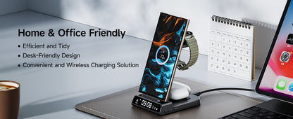 SwanScout C01 Charging Station for Samsung S25 S24 Ultra S23 Z Flip Z Fold Wireless Charger for Galaxy Watch 8 7 for Buds 3 Pro