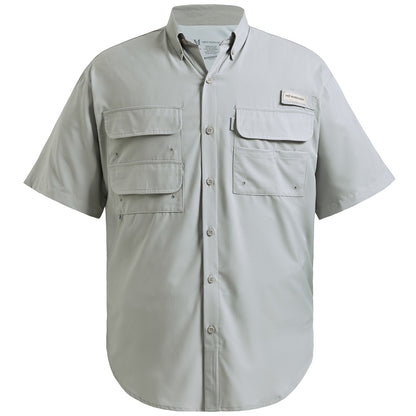 Camisa Social Masculina Pesca Bassdash UPF 50 Botão Manga Curta Tecido Exterior