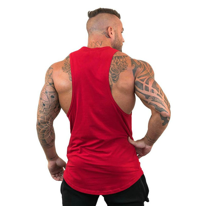 TRAIN LIKE A MACHINE Cotton Bodybuilding Tank Top Mens Workout Singlets Fitness Stringer Clothing  Sleeveless Men's casual vest