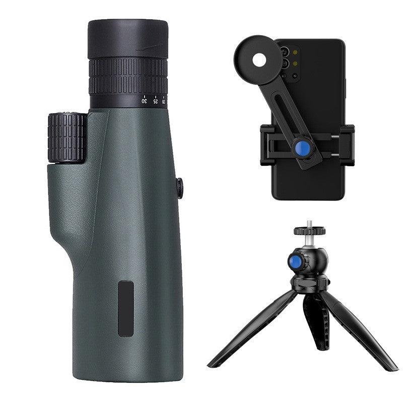 Telescópio Monocular 10-30X50 Zoom HD Potente de Longo Alcance para Acampamento com Tripé e Clipe de Telefone para Observação de Pássaros Caça Binóculos