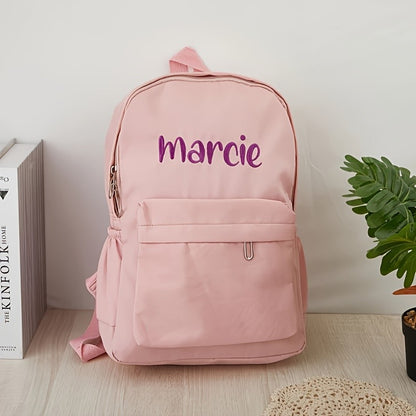 Mochila Personalizada com Nome em Nylon Leve e Prática, Presente Ideal para Volta às Aulas Uso Diário Atividades ao Ar Livre