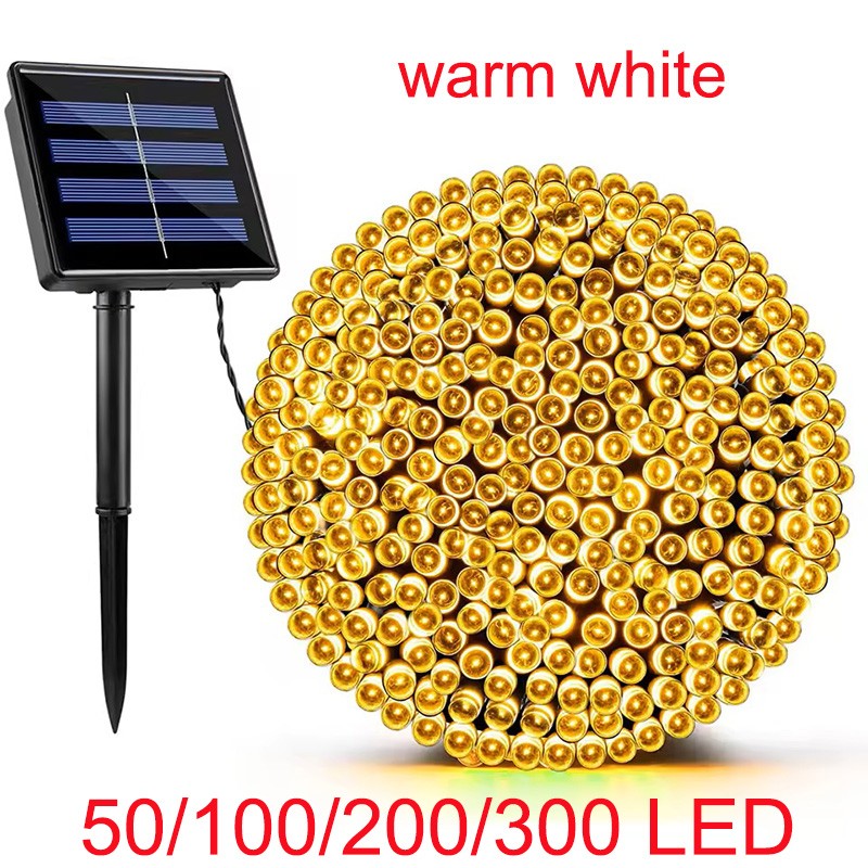 Large Solar Panel Fast Charge Lamp Outdoor Solar String Fairy Light Waterproof Garland String Lights For Christmas Party Garden