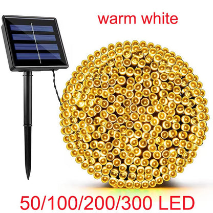 Large Solar Panel Fast Charge Lamp Outdoor Solar String Fairy Light Waterproof Garland String Lights For Christmas Party Garden