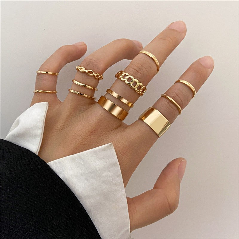 Conjunto de Anéis de Cristal Cor Prata para Mulheres, Anéis de Dedo de Zircônia Cúbica de Lua, Flecha, Flor, Coração, Joias Femininas da Moda
