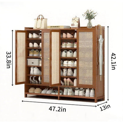 7-Tier Shoe Cabinet with Doors, 36-40 Pairs Large Shoe Storage Cabinet, Freestanding Shoe Rack for Entryway, Hallway, Bedroom,