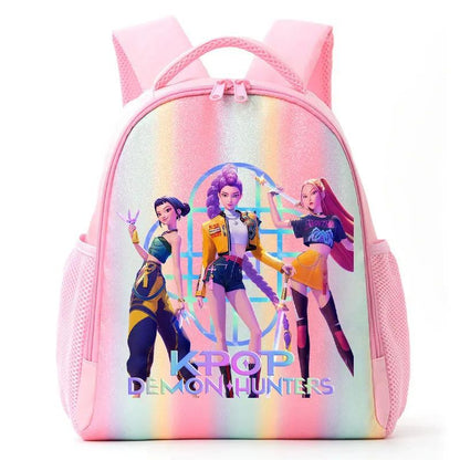 Mochila de Caçadores de Demônios KPop Estampa de Desenho Animado Anime Bolsas de Ombro para Estudantes Organizador de Papelaria Grande Capacidade Presentes de Volta às Aulas