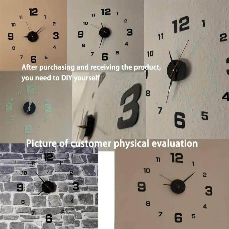 Simple LED wall clock with night light function, silent, modern decorative digital wall clock, DIY 3D digital wall clock