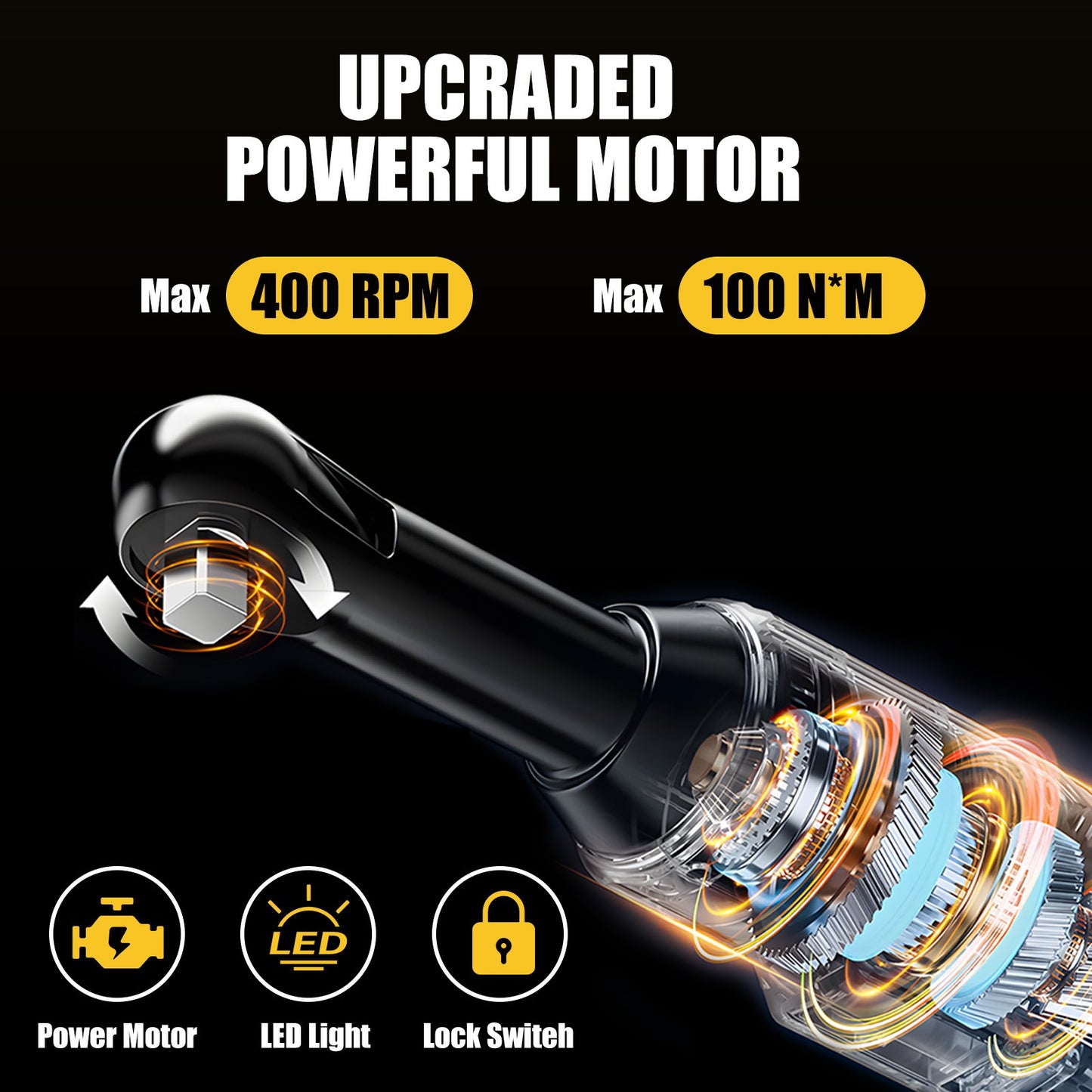 Chave de fenda elétrica sem fio 20V com catraca de ângulo reto 3/8 polegadas para desmontagem de porcas, reparo automotivo com bateria