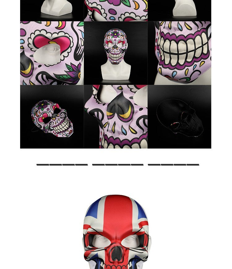 2023 Masks Mexican Day of The Dead Skull Mask Cosplay Halloween Skeletons Print Masks Dress Up Purim Party Costume Prop
