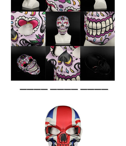 2023 Masks Mexican Day of The Dead Skull Mask Cosplay Halloween Skeletons Print Masks Dress Up Purim Party Costume Prop