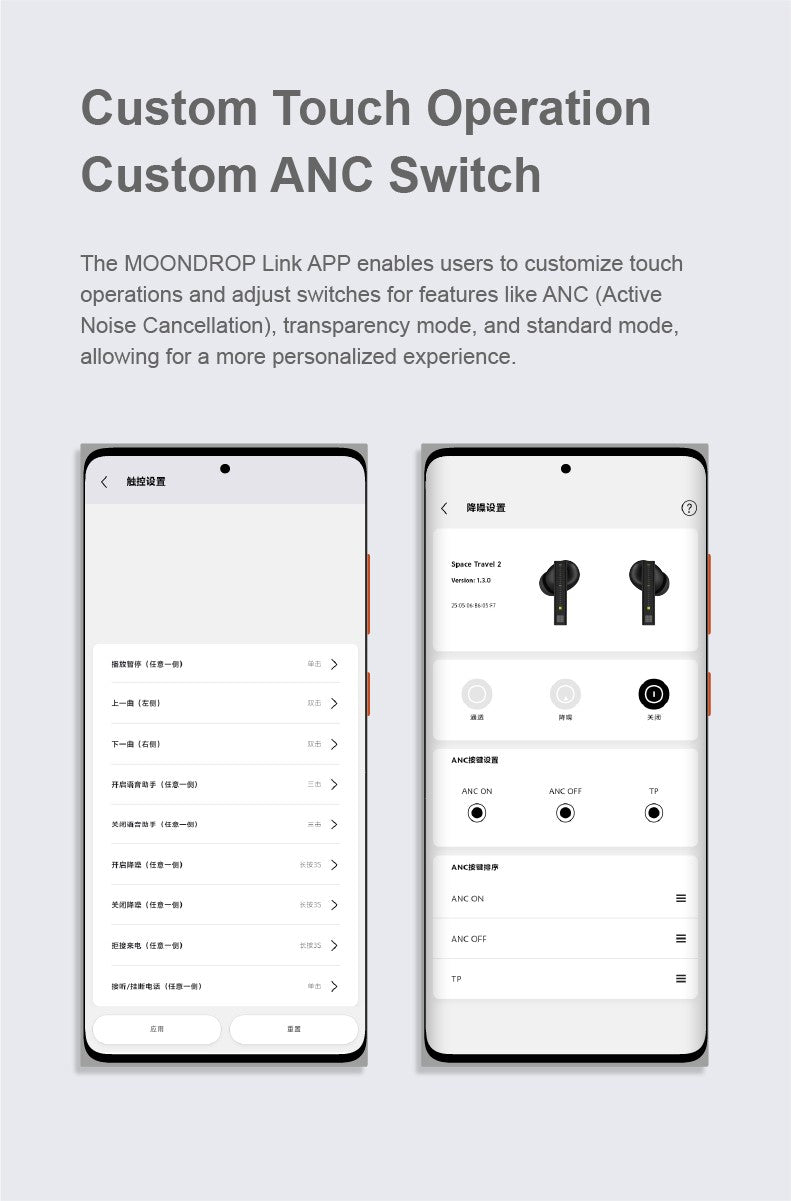MOONDROP Space Travel 2 earphone HiFi Noise-Canceling TWS wiress Bluetooth 6.0 ANC Low-latency Game Mode SBC/AAC gaming headset