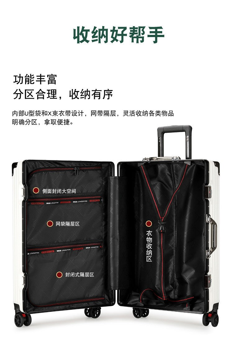 Luggage Suitcase Aluminum Frame 20 Trolley Case Universal Wheels 24 Female Male Students 26 Durable Password 28inch Leather Case