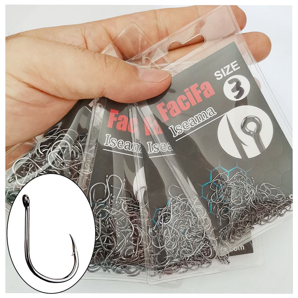 100/50/25 pçs Iseama Anzol de Pesca de Carpa Offset Círculo Único Anzol de Pesca de Mosca Anzol Jig Barba Mar Peixe Acessórios de Pesca