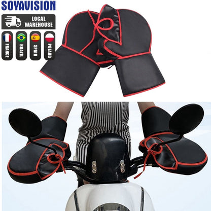 Luvas de Proteção para Guidão de Motocicleta Scooter Grosso Quente Protetor de Mão À Prova de Chuva para o Inverno Térmica