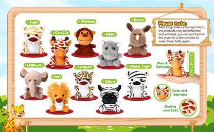 10-50 PCS Small Safari Stuffed Animals Bulk 12cm Jungle Animal Mini Plush Toys for Party Favors Birthday Baby Shower Gift Bags