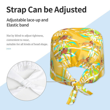 Boné cirúrgico personalizado O Rei Leão, divertido, para homens e mulheres, chapéu de esfoliação, gorro de enfermeira para dentista