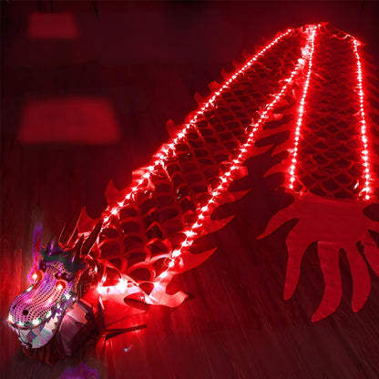 3Meters LED Glowing Dragon Poi With Dragon Head Chinese Dragon Dance Outdoor Fitness Juggling LED Dragon Stream Props