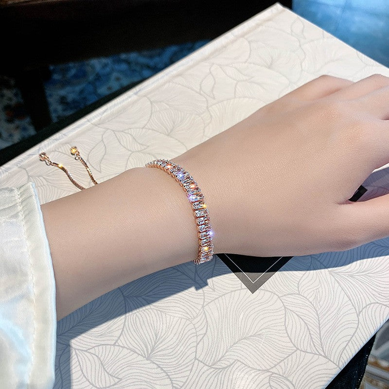 Pulseira de aço inoxidável cheia de strass para mulheres 2022, nova, designer, luxuosa, brilhante, zircônia, ajustável, joia, presente